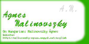 agnes malinovszky business card