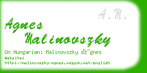 agnes malinovszky business card
